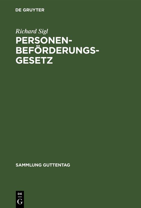 Personenbeförderungsgesetz: Vom 21. 3. 1961; Handkommentar