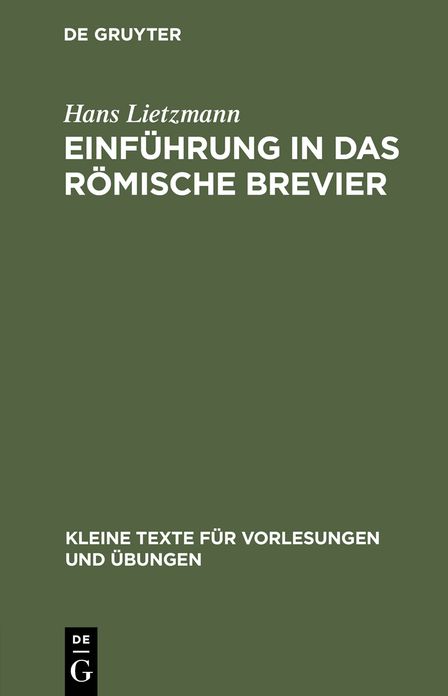 Einfuhrung in das romische Brevier