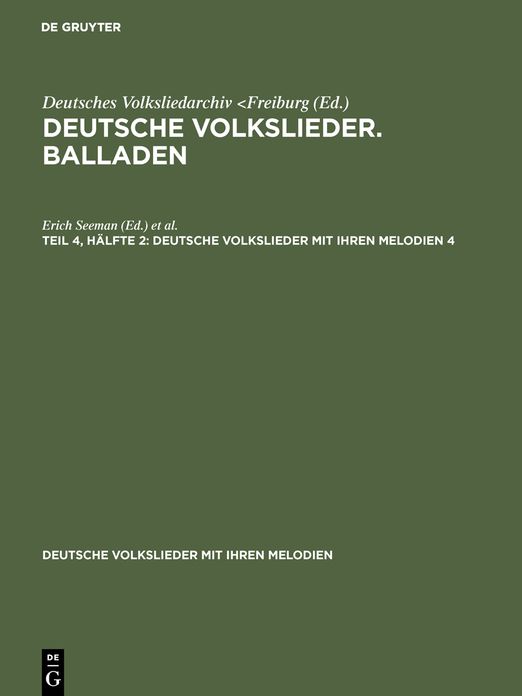 Deutsche Volkslieder : Balladen: 4