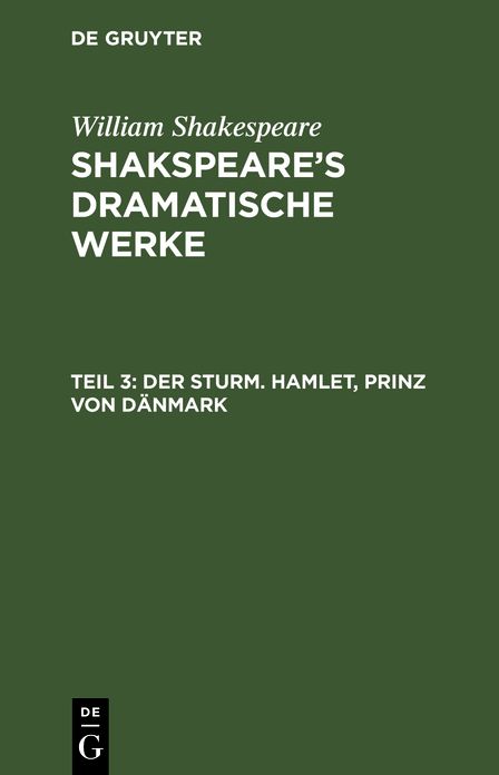 [Dramatische Werke] Shakspeare's dramatische Werke. Übersetzt von August Wilhelm Schlegel: Theil 3