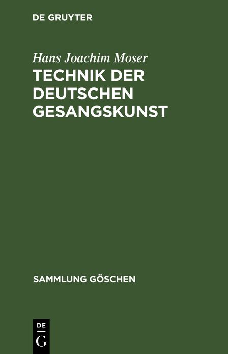 Technik der deutschen Gesangskunst