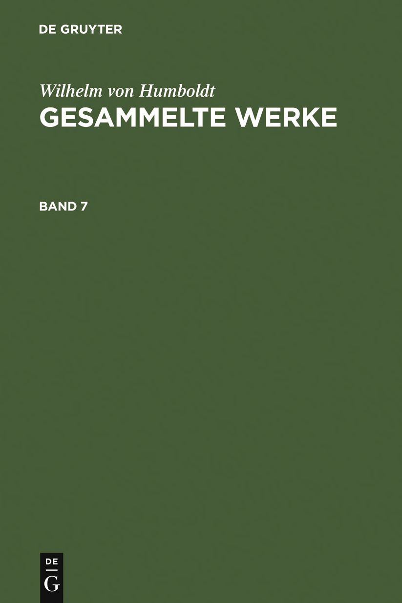 Gesammelte Werke. Band 7