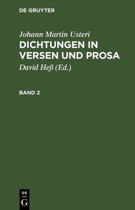 Dichtungen in Versen und Prosa : nebst einer Lebensbeschreibung des Verfassers: Bd. 2