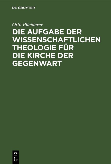 Die Aufgabe der wissenschaftlichen Theologie fÃ¼r die Kirche der Gegenwart: PopulÃ¤rer Vortrag