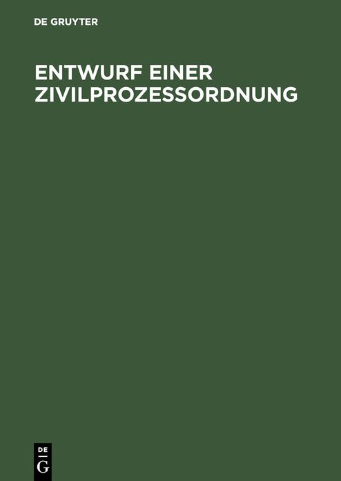 Entwurf einer Zivilprozessordnung