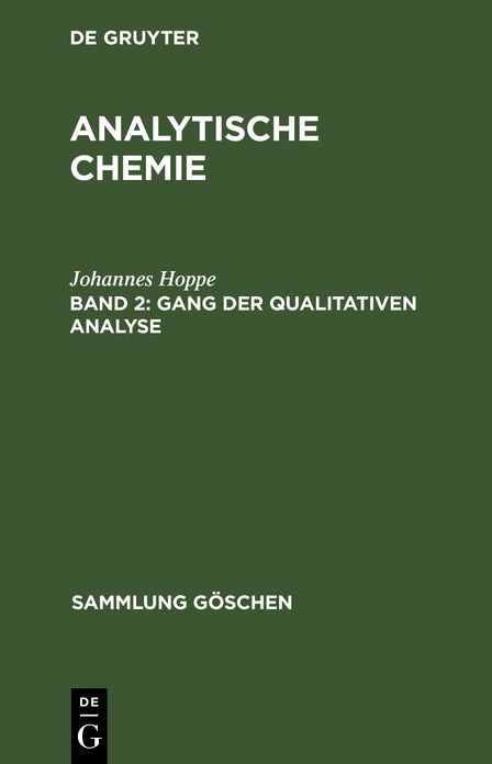 Gang der qualitativen Analyse: Aus: Analytische Chemie, 2