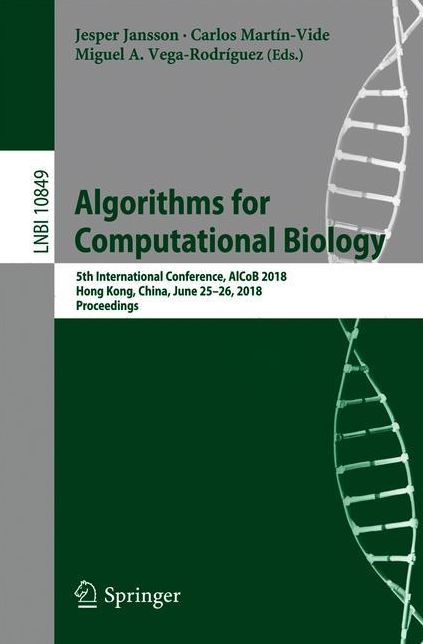 Algorithms for Computational Biology: 5th International Conference, AlCoB 2018, Hong Kong, China, June 25-26, 2018, Proceedings