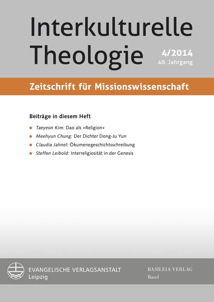 Interkulturelle Theologie. Zeitschrift fur Missionswissenschaft 40 (2014) 4 (ZMiss)