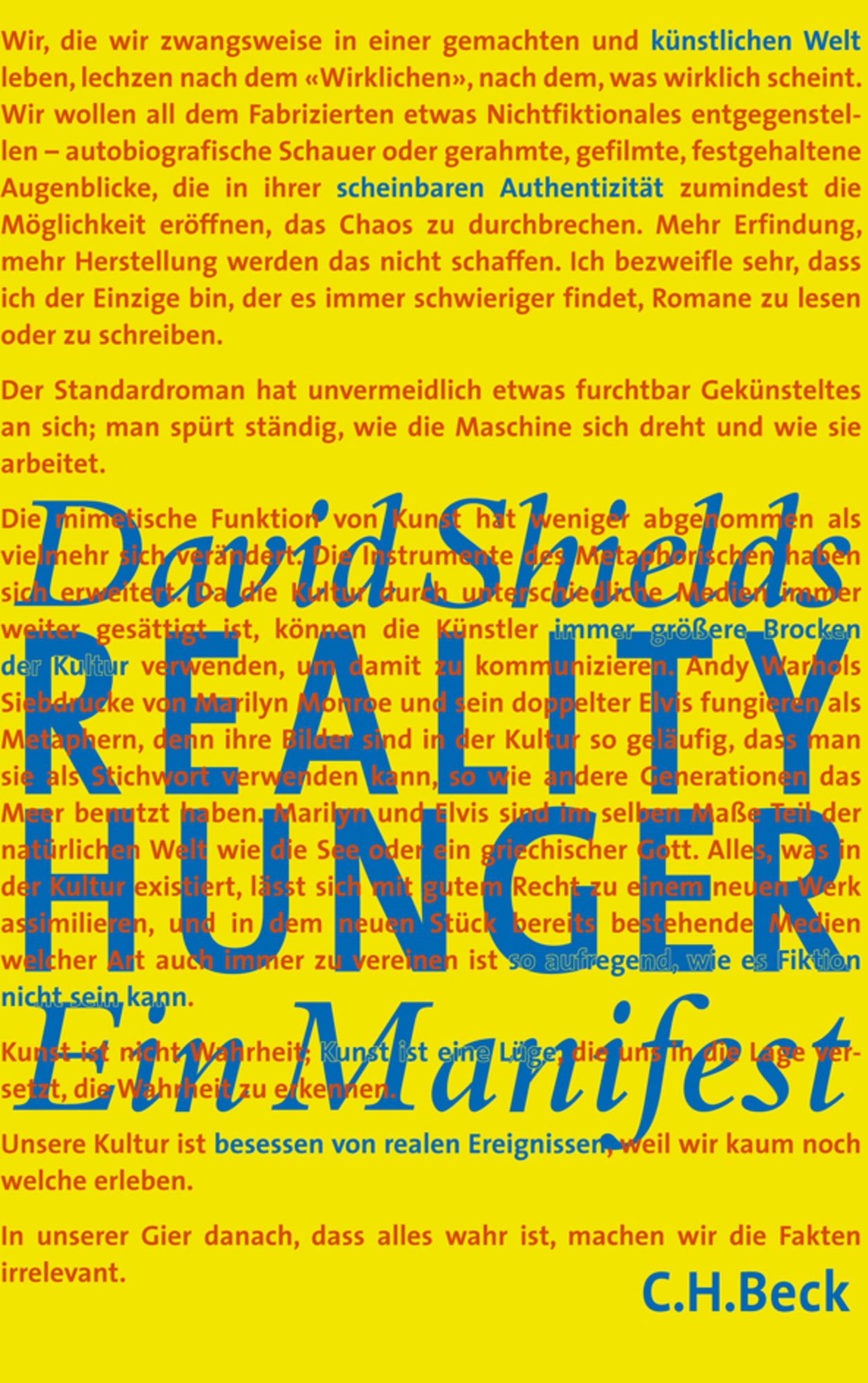 Reality Hunger: Ein Manifest