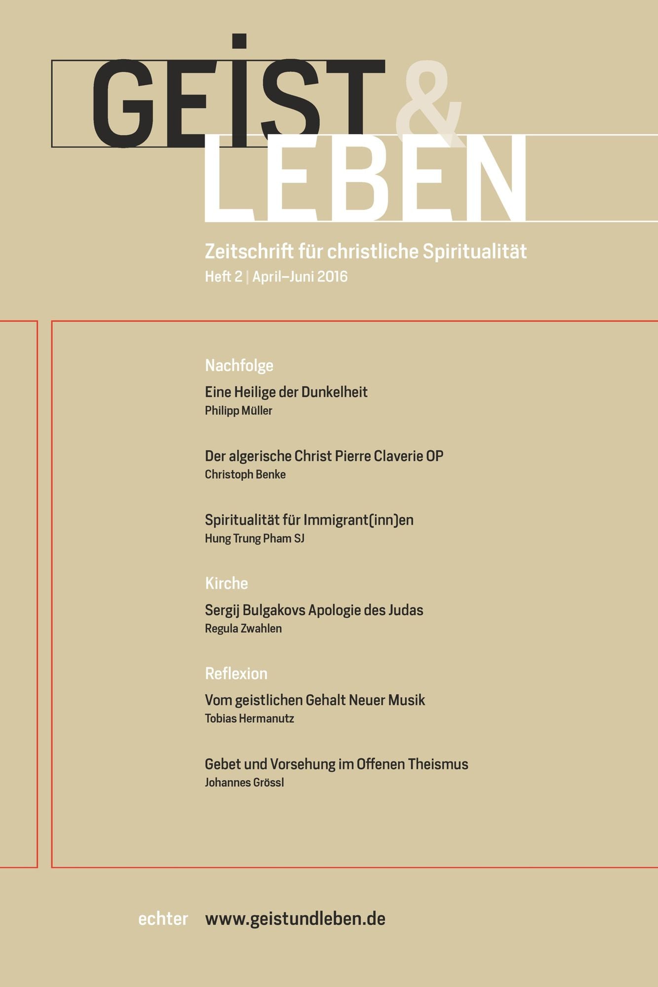Geist und Leben 2/2016: Zeitschrift für christliche Spiritualität