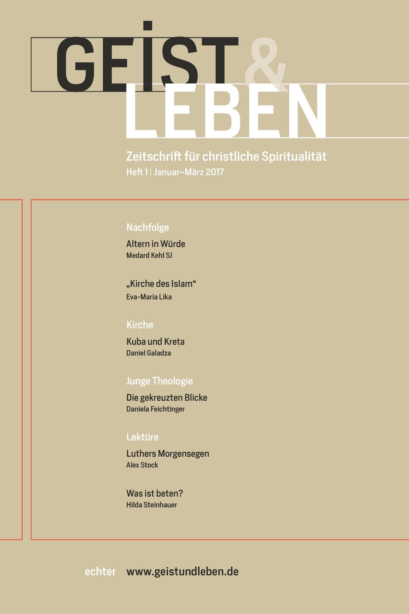 Geist & Leben 1/2017: Zeitschrift für christliche Spirtualität