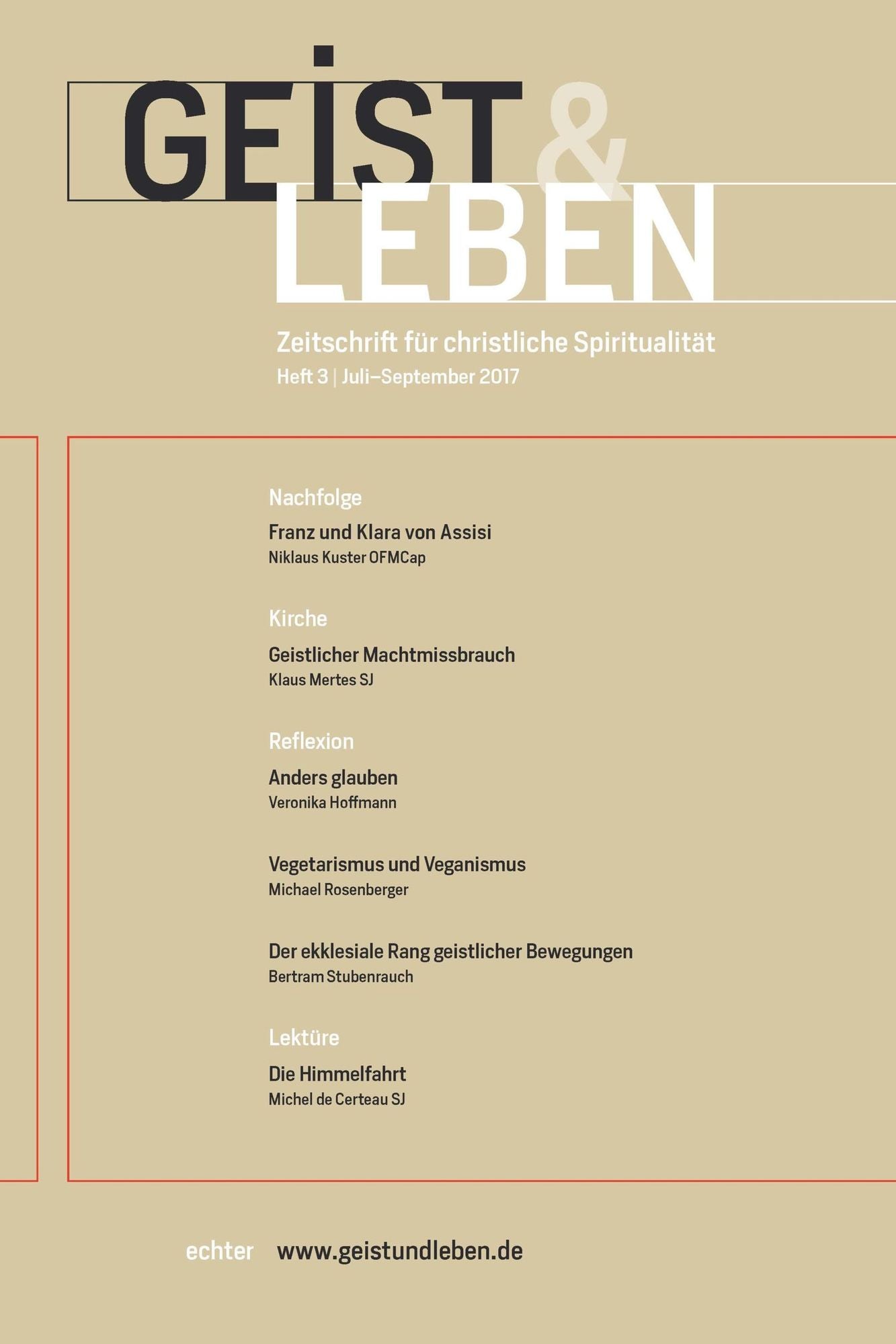 Geist & Leben 3/2017: Zeitschrift für christliche Spiritualität