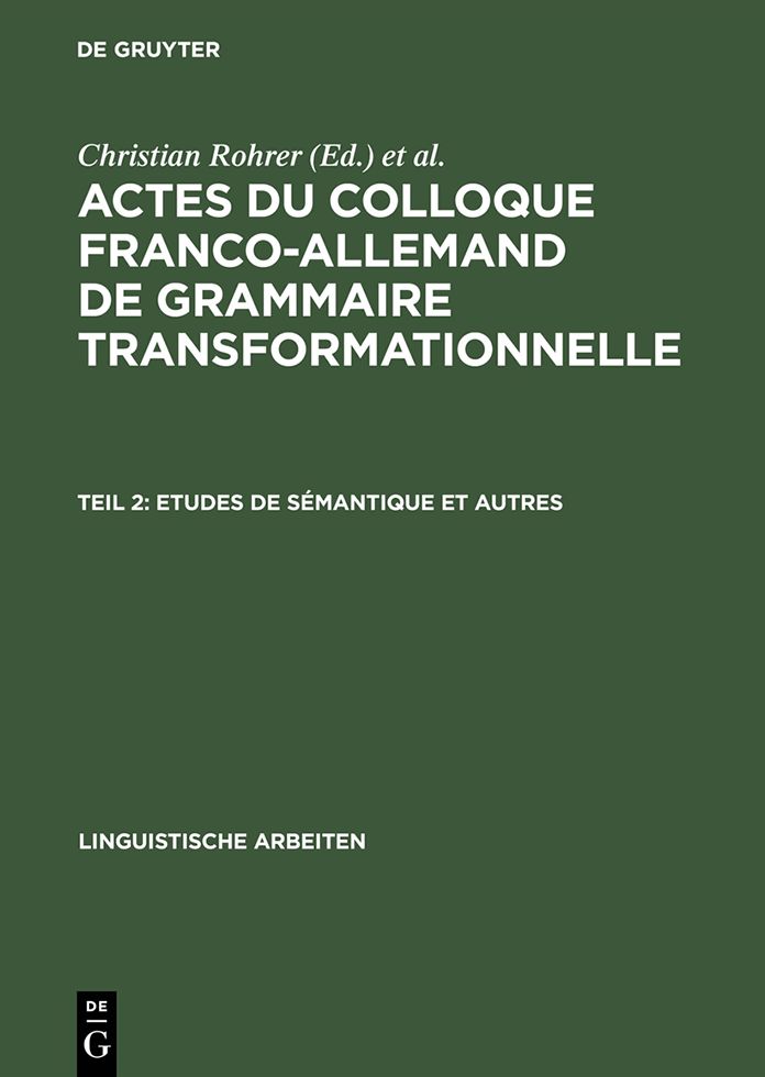 Etudes de semantique et autres