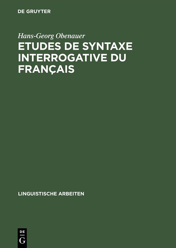 Etudes de syntaxe interrogative du francais: Quoi, combien et le complementeur