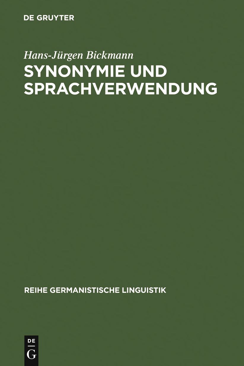 Synonymie und Sprachverwendung: Verfahren zur Ermittlung von Synonymenklassen als kontextbeschrankten Aquivalenzklassen