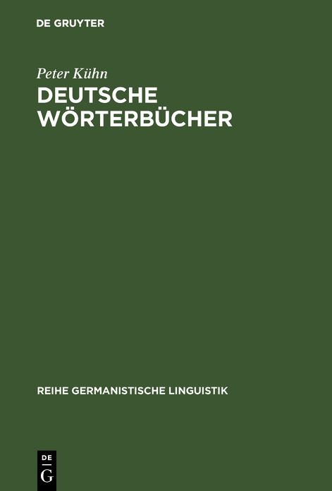 Deutsche W Rterb Cher: Eine Systematische Bibliographie