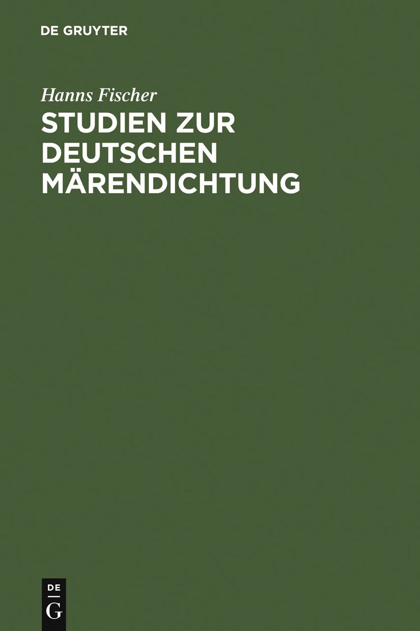 Studien zur deutschen Marendichtung