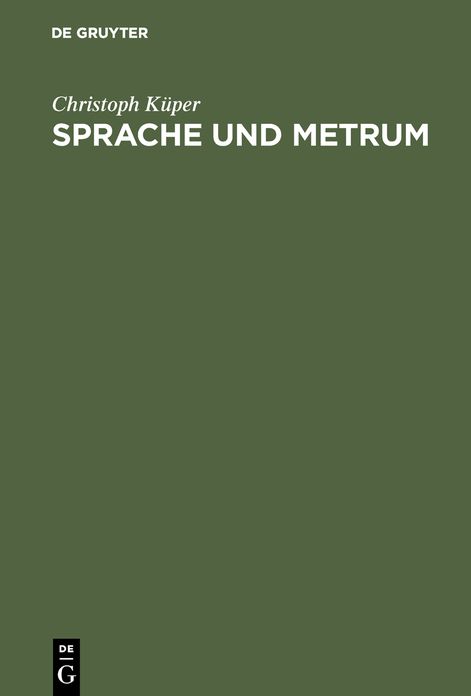 Sprache und Metrum: Semiotik und Linguistik des Verses