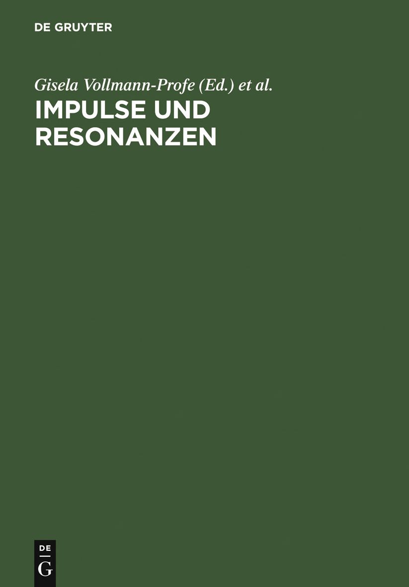 Impulse und Resonanzen: Tübinger mediävistische Beiträge zum 80. Geburtstag von Walter Haug