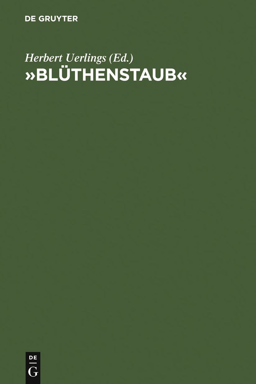 "Bluthenstaub": Rezeption und Wirkung des Werkes von Novalis