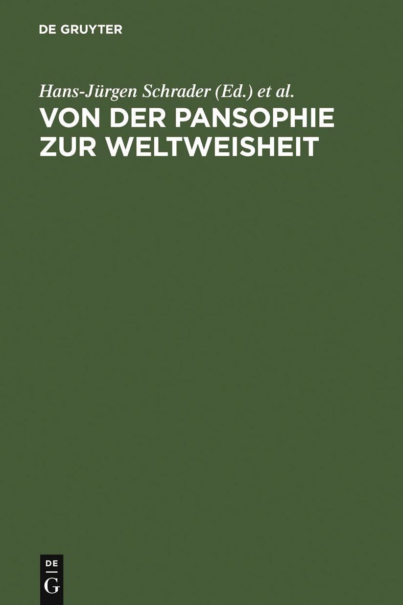 Von der Pansophie zur Weltweisheit: Goethes analogisch-philosophische Konzepte