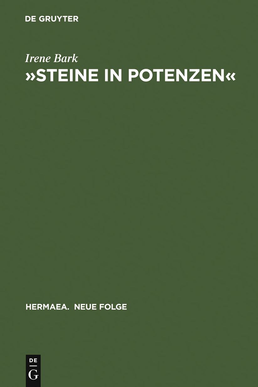 "Steine in Potenzen": Konstruktive Rezeption der Mineralogie bei Novalis