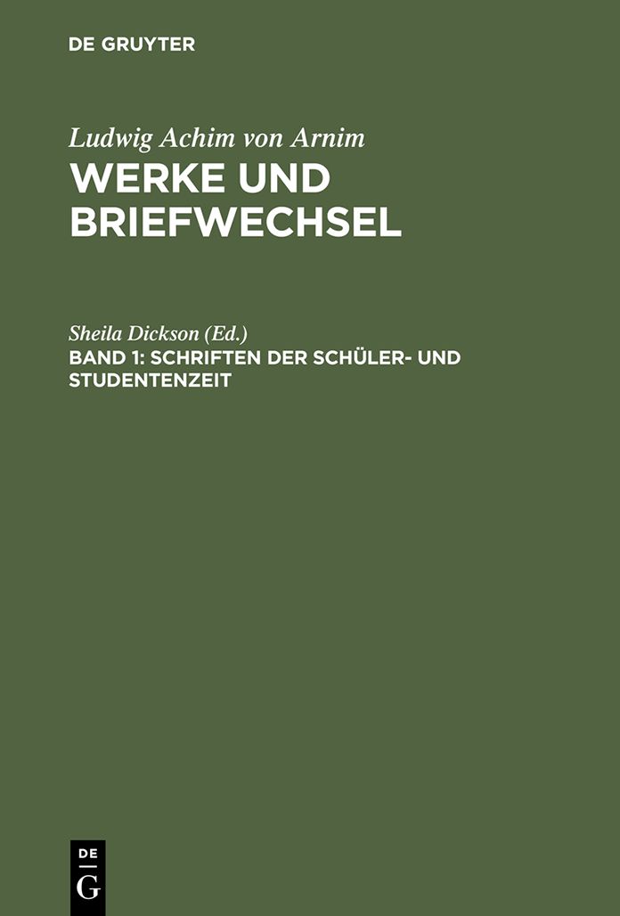 Schriften der Schuler- und Studentenzeit
