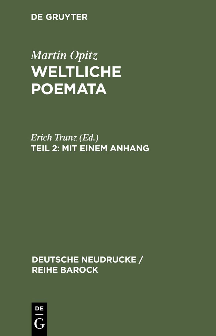 Mit einem Anhang: Florilegium variorum epigrammatum