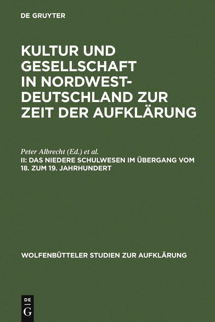 Das niedere Schulwesen im Ubergang vom 18. zum 19. Jahrhundert
