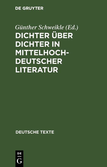 Dichter Ber Dichter in Mittelhochdeutscher Literatur
