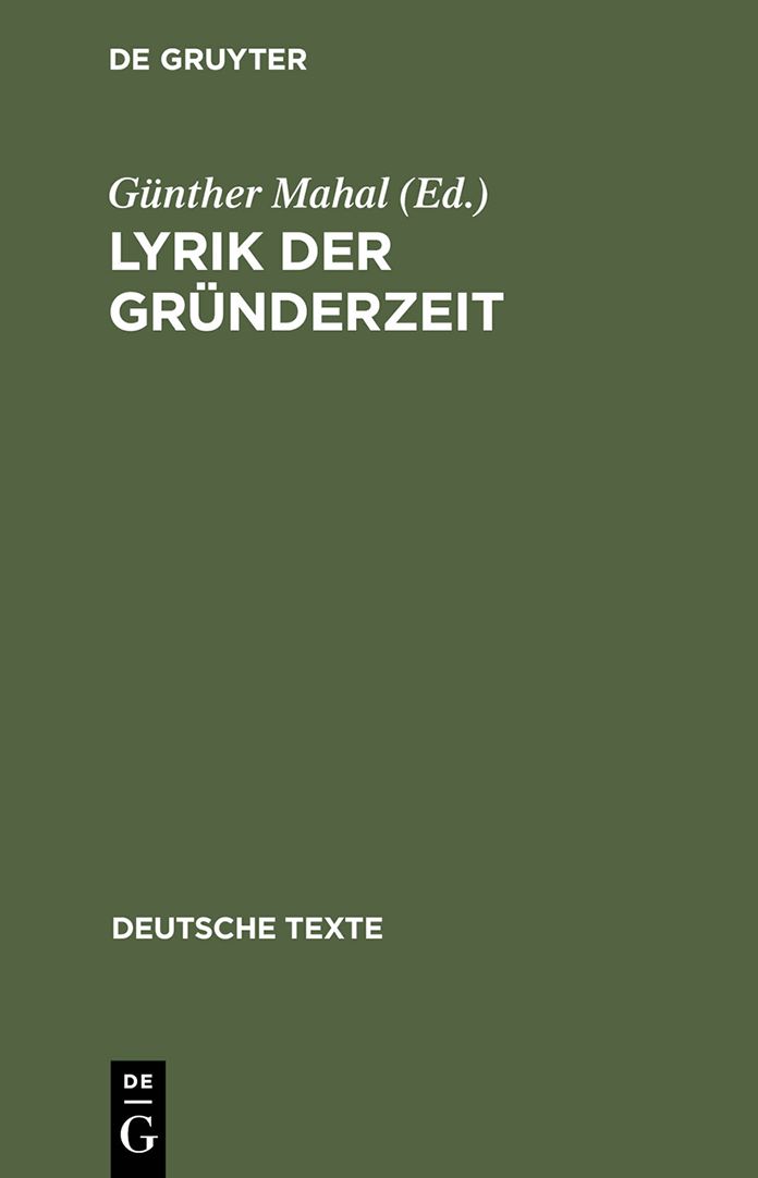 Lyrik der Grunderzeit