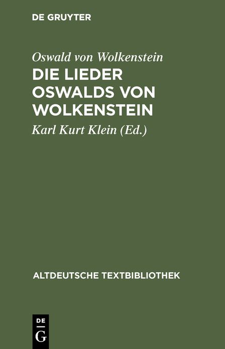 Die Lieder Oswalds von Wolkenstein