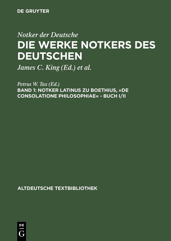 Notker latinus zu Boethius, "De consolatione Philosophiae" - Buch I/II