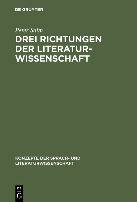 Drei Richtungen der Literaturwissenschaft: Scherer - Walzel - Staiger