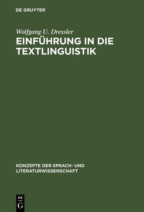 Einfuhrung in die Textlinguistik