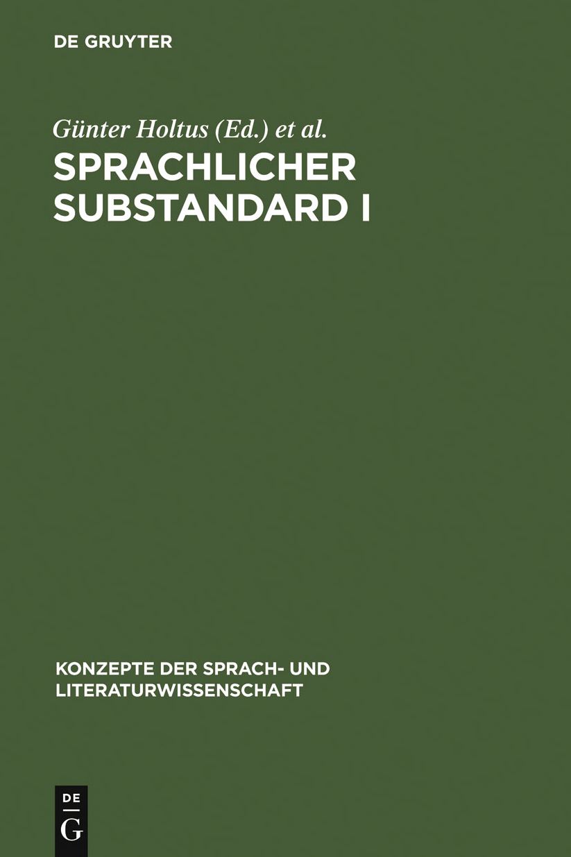 Sprachlicher Substandard I