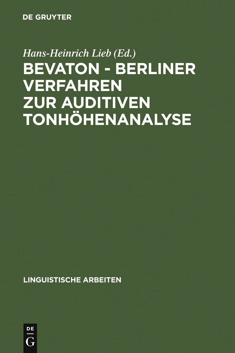BEVATON, Berliner Verfahren Zur Auditiven Tonhöhenanalyse