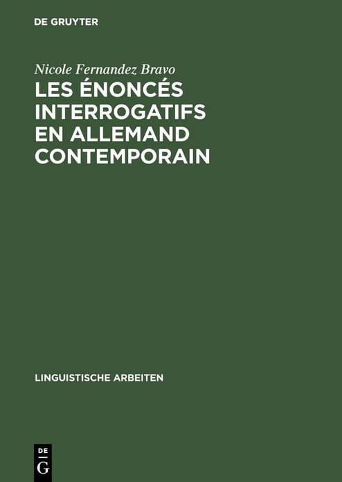 Les enonces interrogatifs en allemand contemporain