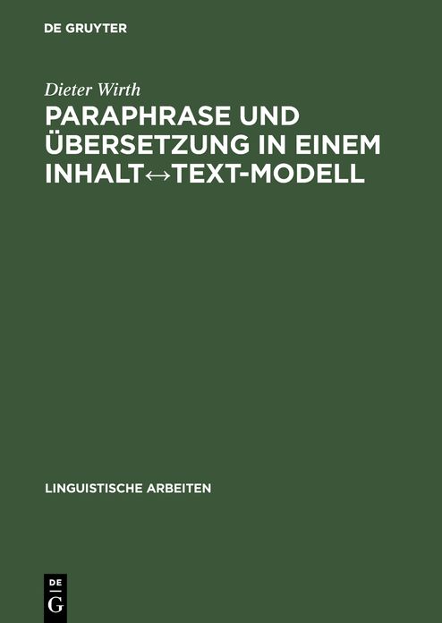 Paraphrase und Ubersetzung in einem Inhalta"Text-Modell