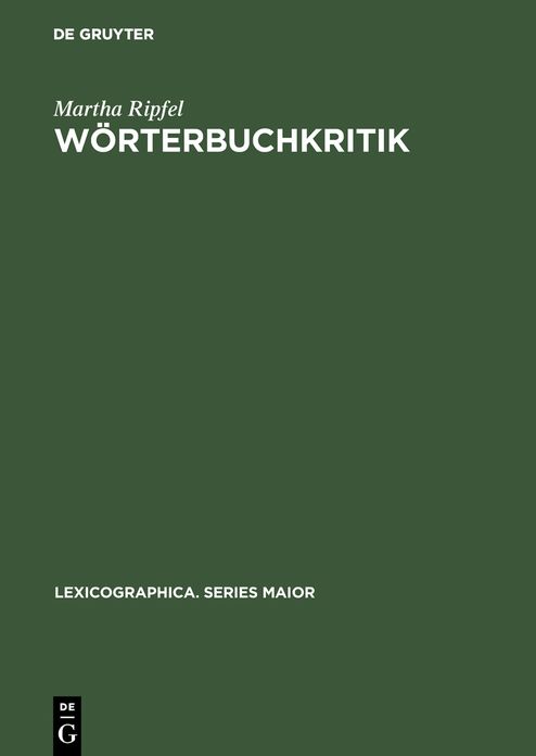 W Rterbuchkritik: Eine Empirische Analyse Von W Rterbuchrezensionen