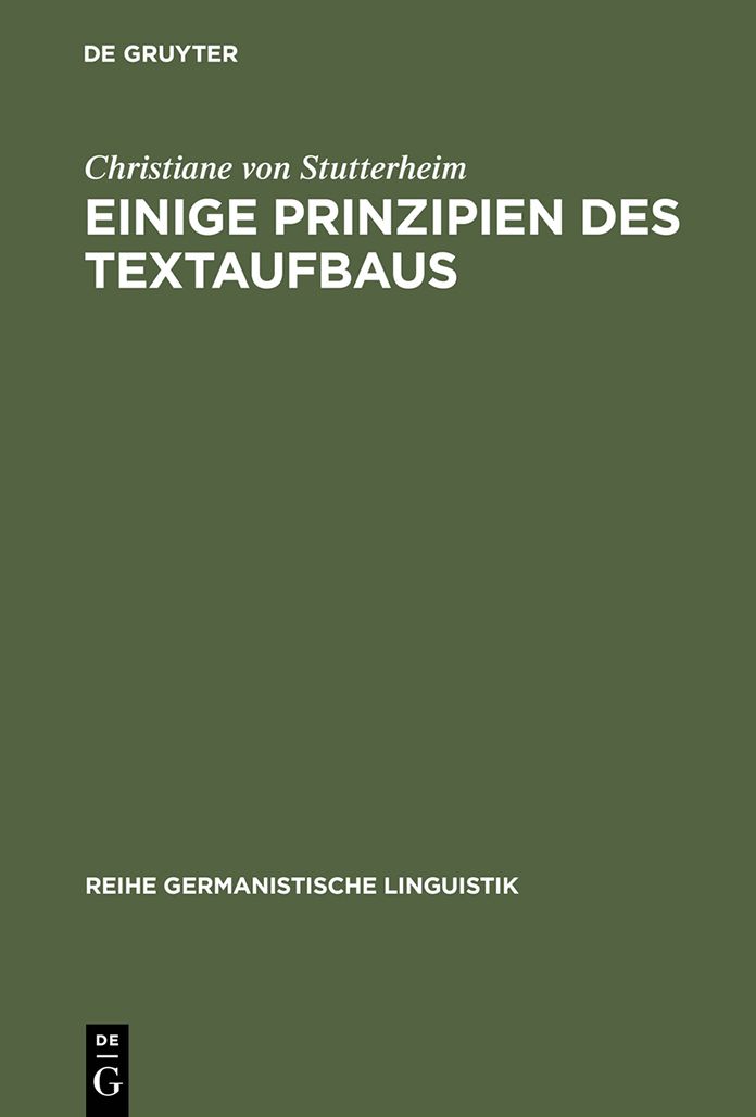 Einige Prinzipien des Textaufbaus: Empirische Untersuchungen zur Produktion mundlicher Texte