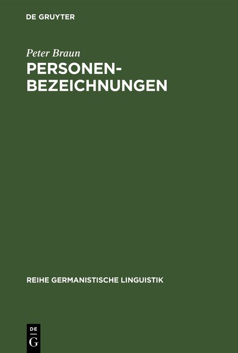 Personenbezeichnungen: Der Mensch in der deutschen Sprache