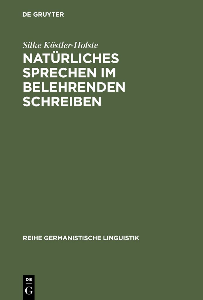 Naturliches Sprechen im belehrenden Schreiben: J. H. Campes "Robinson der Jungere" (1779/80)