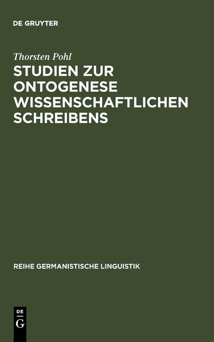 Studien zur Ontogenese wissenschaftlichen Schreibens