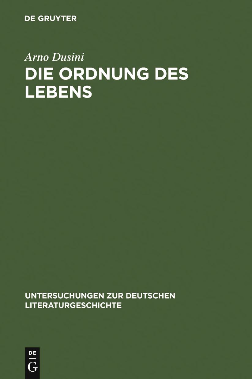 Die Ordnung des Lebens: Zu Franz Grillparzers "Selbstbiographie"