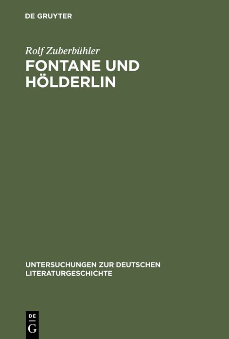 Fontane und Holderlin: Romantik-Auffassung und Holderlin-Bild in "Vor dem Sturm"