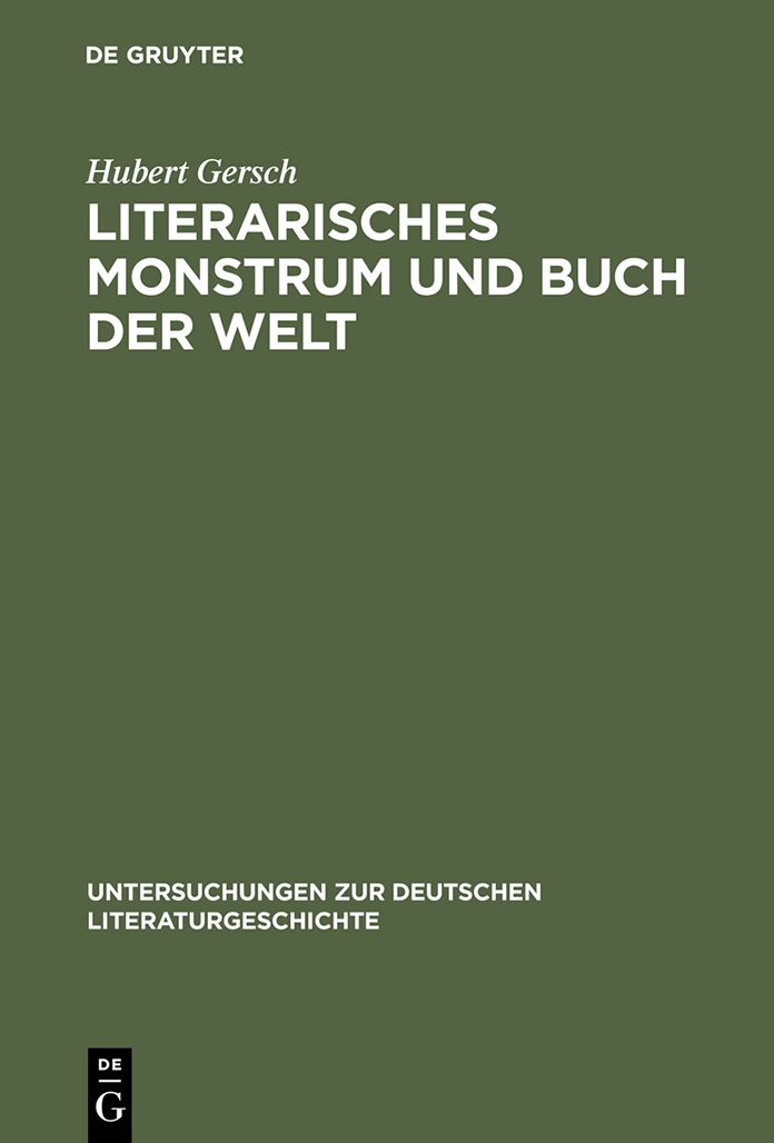 Literarisches Monstrum und Buch der Welt: Grimmelshausens Titelbild zum "Simplicissimus Teutsch"