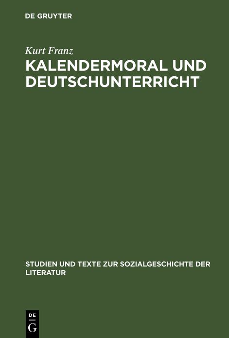 Kalendermoral und Deutschunterricht: Johann Peter Hebel als Klassiker der elementaren Schulbildung im 19. Jahrhundert