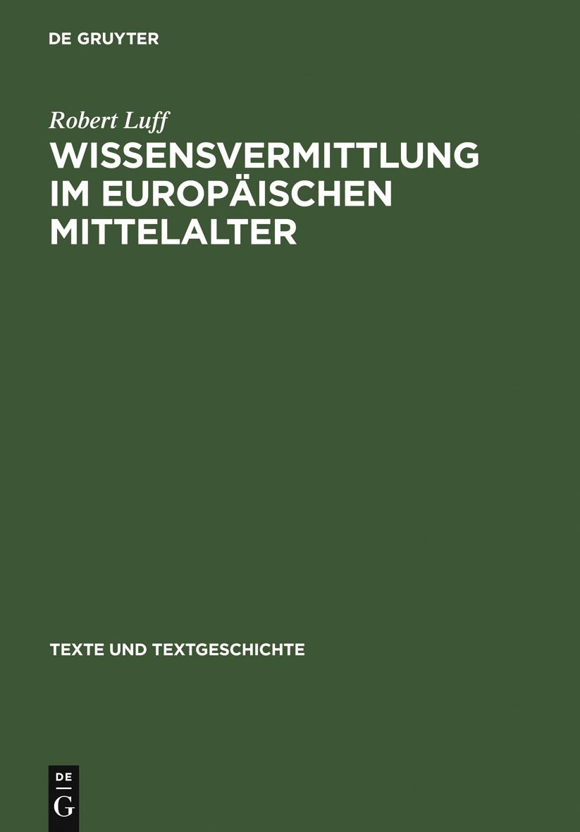 Wissensvermittlung im europaischen Mittelalter: Imago mundi-Werke und ihre Prologe