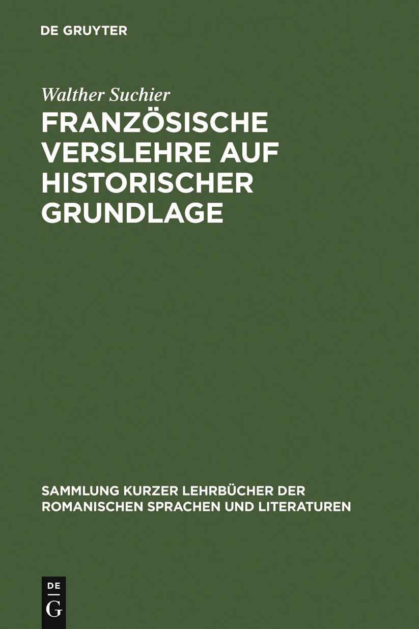 Franzosische Verslehre auf historischer Grundlage